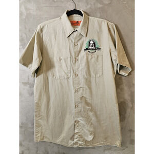Red Kap Men's Work Shirt M Short Sleeve Tan Grunge Neptune's Brewery